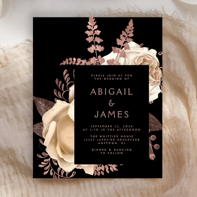 Budget Moody Dark Floral Rose or Mariage (Créateur téléchargé)