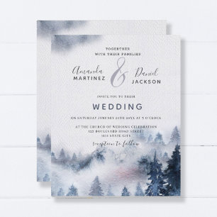 Budget Mountain Rustic violet Faire-part de mariag
