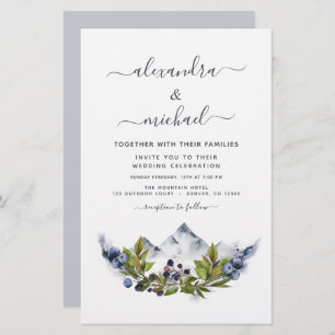 Budget Mountain Rustic Watercolor Mariage