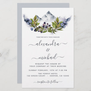 Budget Mountain Rustic Watercolor Mariage