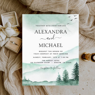 Budget Mountain Rustic Watercolor Mariage