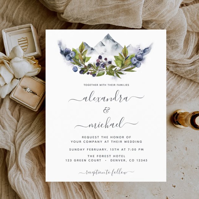 Budget Mountain Rustic Watercolor Mariage (Créateur téléchargé)