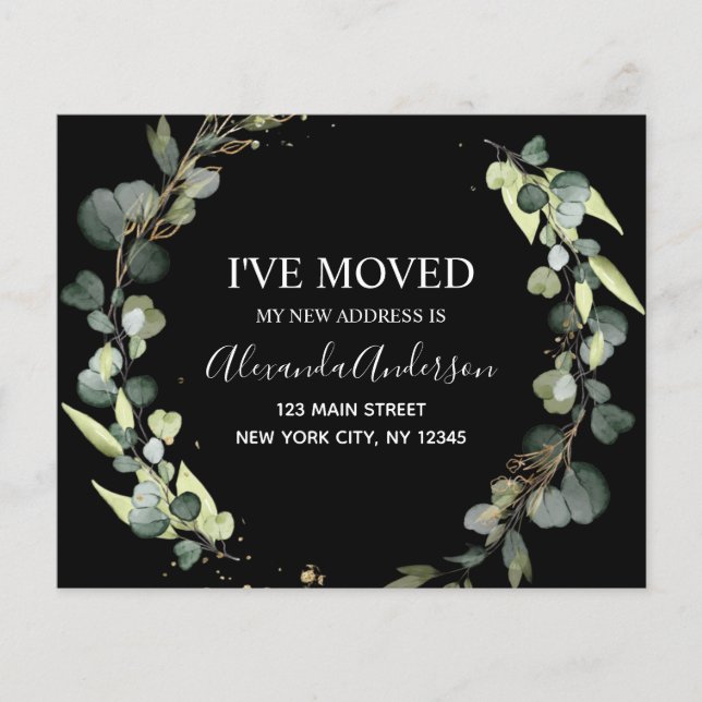 Budget Moving Announcement Eucalyptus Greenery (Devant)