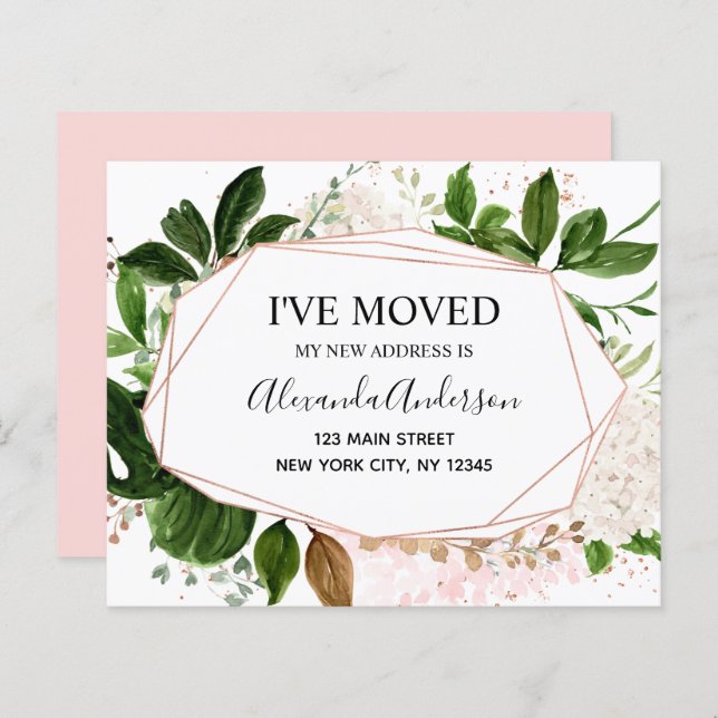 Budget Moving Announcement Eucalyptus Greenery (Devant / Derrière)