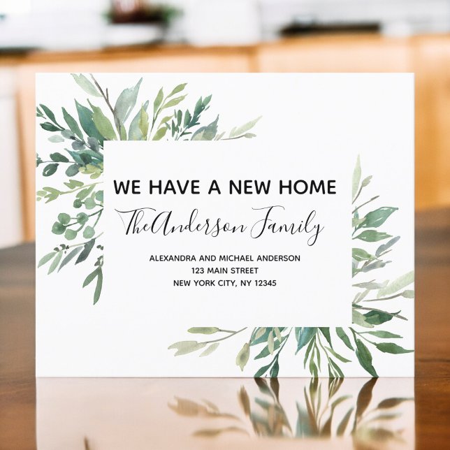 Budget Moving Announcement Eucalyptus Greenery (Créateur téléchargé)