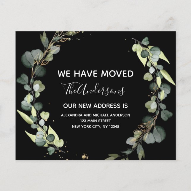 Budget Moving Announcement Eucalyptus Greenery (Devant)