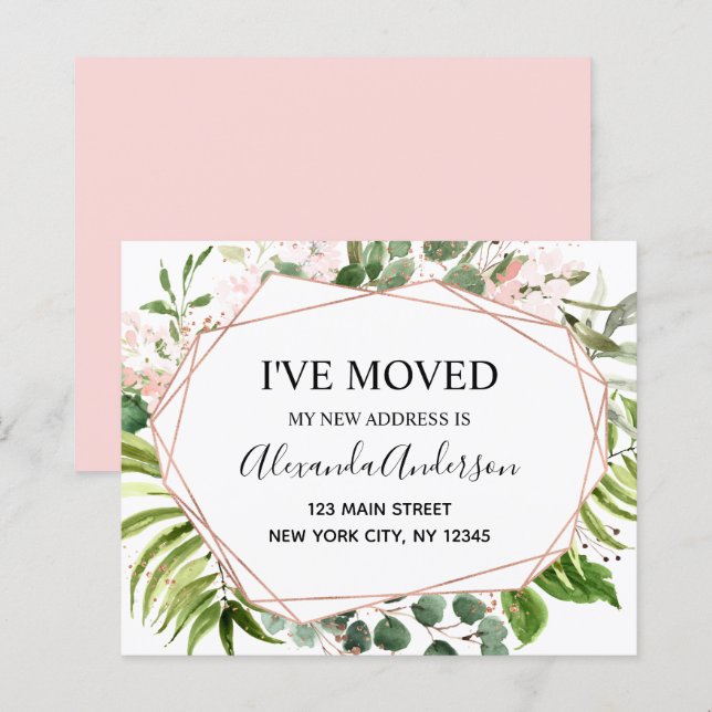Budget Moving Announcement Eucalyptus Greenery (Devant / Derrière)