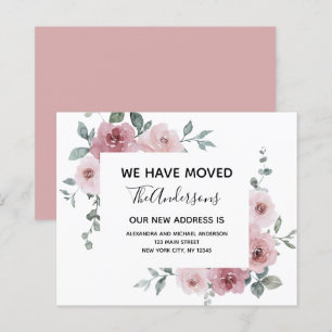 Budget Moving Faire-part Dusty rose Floral