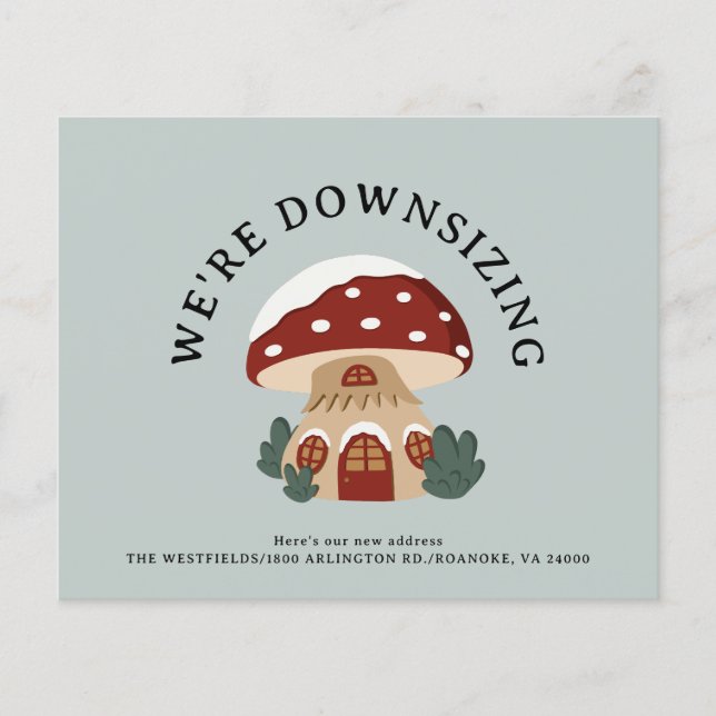 Budget Mushroom House Diminuer Nouvelle carte d'ad (Devant)