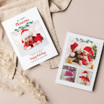 Budget My First Christmas Baby Photo Holiday Card<br><div class="desc">Cute and whimsical multi photo birth announcement holiday budget card. There is the main photo on the front and 3 more on the reverse side of the card with birth stats on the bottom.</div>