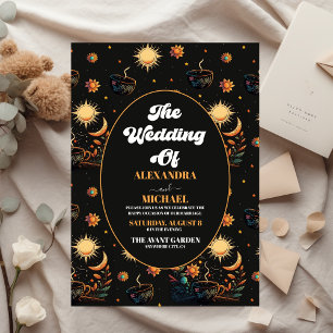 Budget Mystical Black Gold Celestial Stars Mariage