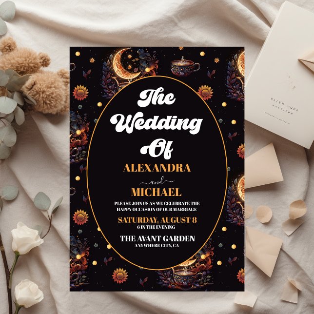 Budget Mystical Black Gold Celestial Stars Mariage (Créateur téléchargé)