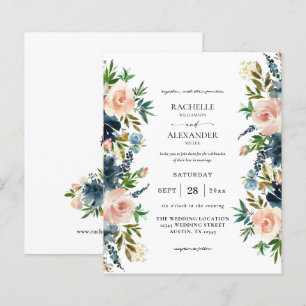 Budget Navy, Dusty Blue & Pink Floral 1 Mariage