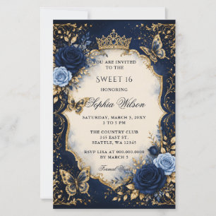 Budget Navy Or Floral Papillon Sweet 16