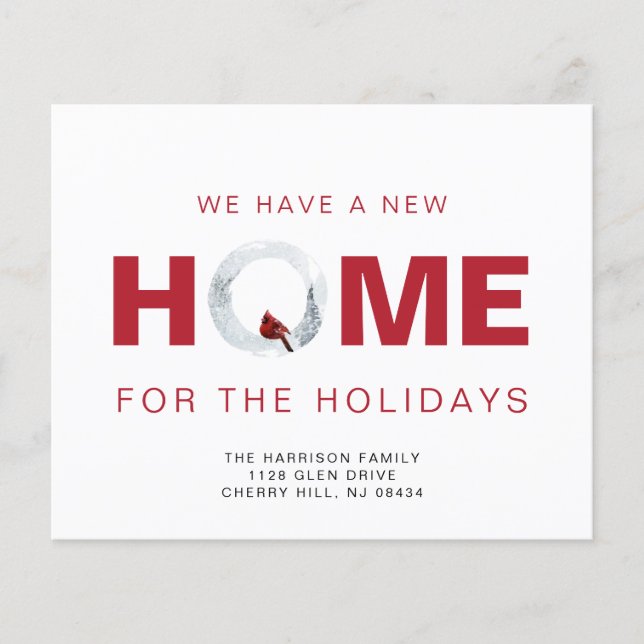 Budget New Home Red Cardinal Holiday Announcement (Devant)