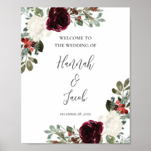 Budget Noël Affiche de bienvenue de mariage d'hive