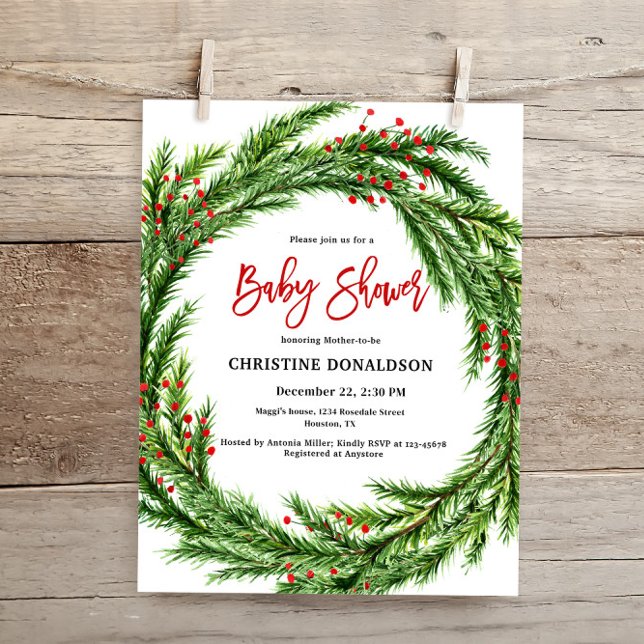 Budget Noël Baby shower d'hiver Invitation (Créateur téléchargé)
