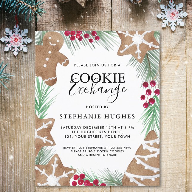 Budget Noël Cookie Exchange Party Invitation (Créateur téléchargé)