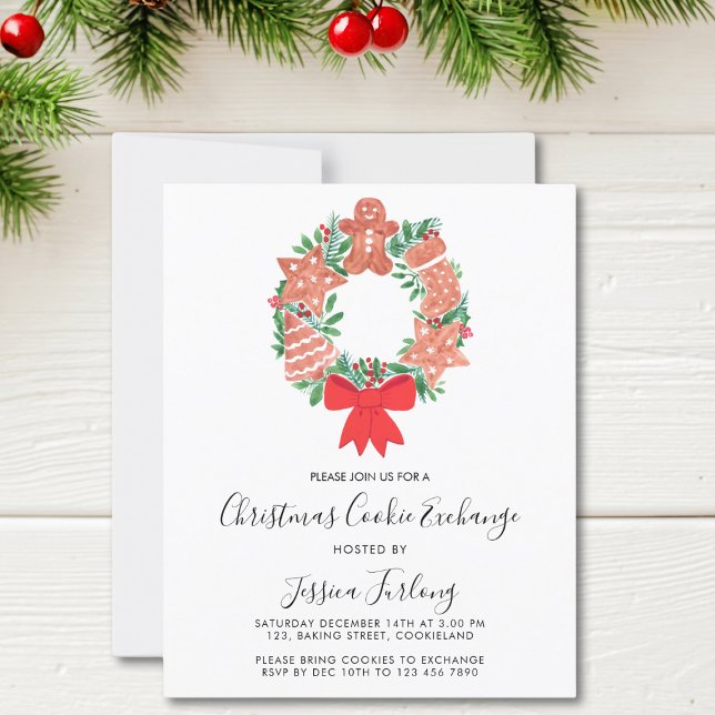 Budget Noël Cookie Exchange Party Invitation (Créateur téléchargé)