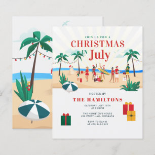 Budget Noël En Juillet Famille Fête Invitation