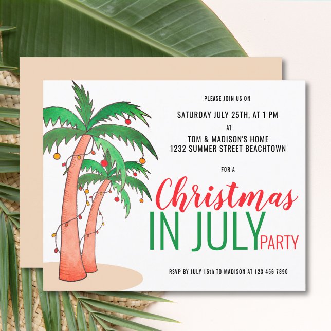 Budget Noël en juillet Fête d'été Invitation (Créateur téléchargé)