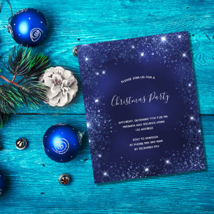 Budget Noël fête bleue parties scintillant invitat