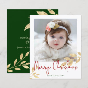 Budget Noël Gold Feuilles Green Holiday Photo