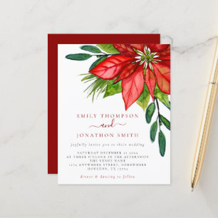 Budget Noël Mariage Poinsettia Mariage Invitation