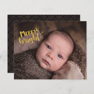 Budget Noël Merry Bright Gold Foil Photo