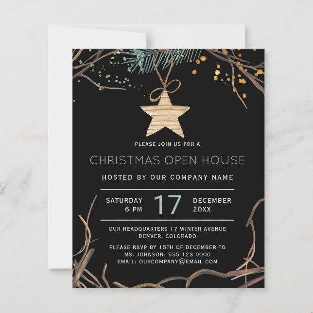 Budget Noël moderne ouverture maison invitation (Devant)