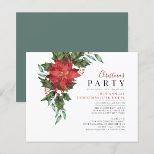 Budget Noël Open House Floral Invitation