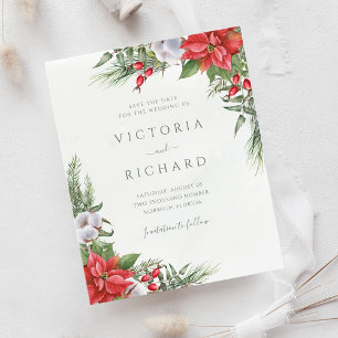 Budget Noël Poinsettia Hiver Économisez La Date