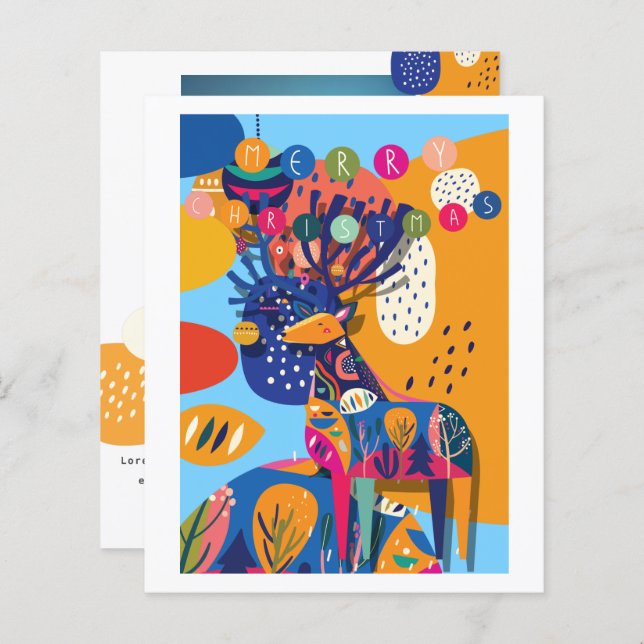 BUDGET Noël Rinder coloré Personnalisé (Devant / Derrière)