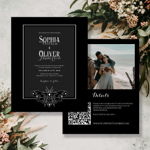 Budget Noir&Blanc gothique Code QR Mariage Invitat