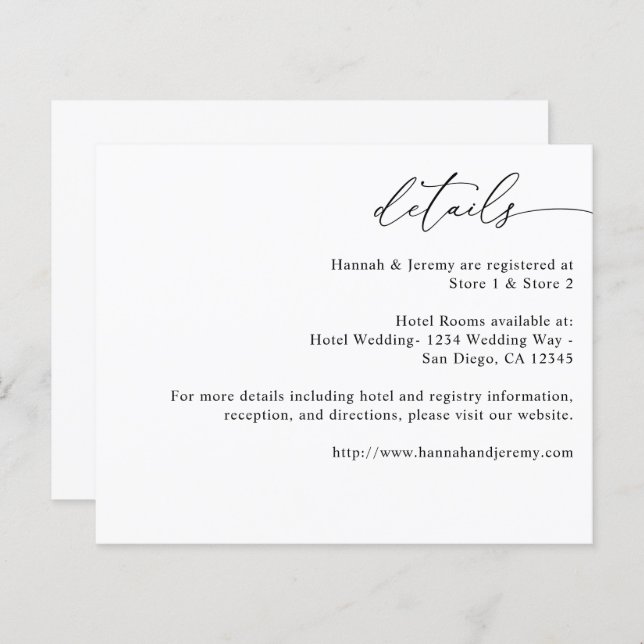 Budget Noir & Blanc Moderne Calligraphie 3 Détails (Devant / Derrière)