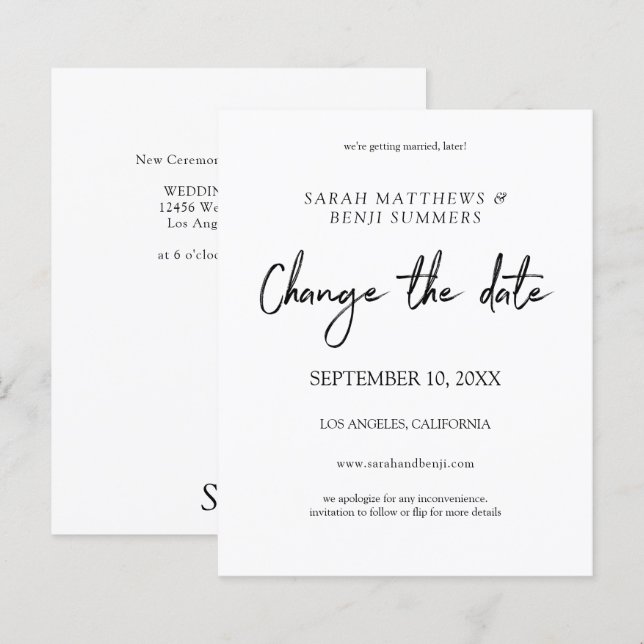 Budget noir et blanc Modifier la date (Devant / Derrière)