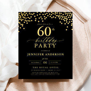 Budget Noir Et Or Script Soixante 60e Anniversaire