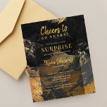 Budget noir or 50e anniversaire invitation fête<br><div class="desc">Moderne style unique applaudissements à 50 ans hommes jalon BUDGET anniversaire surprise invitation à la fête avec élégante or et noir abstrait brush strokes design. Convient pour tout âge jalon homme anniversaire : 21ème, 30ème, 40ème, 50ème, 60ème, 70ème, 75ème, 80ème, 90ème, 100ème. VEUILLEZ LIRE CECI AVANT D'ACHETER ! Il s'agit...</div>