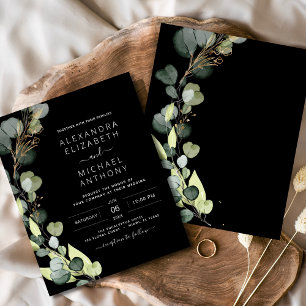 Budget Noir Rustique Vert Mariage Eucalyptus