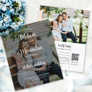 Budget noir transparent 2 photo QR Code RSVP