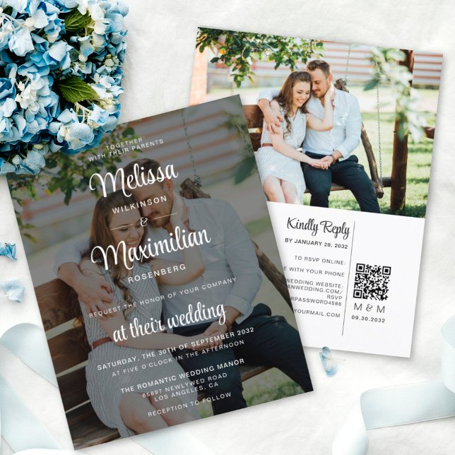 Budget noir transparent 2 photo QR Code RSVP (Créateur téléchargé)