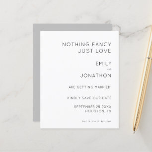 Budget Nothing Fancy Just Love Save the Date