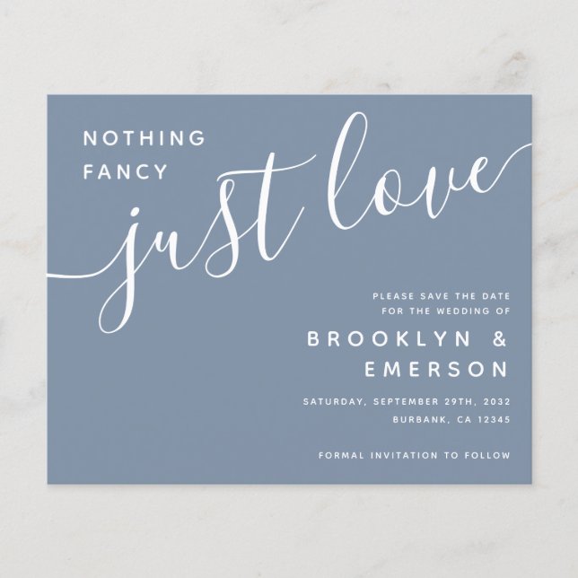 Budget Nothing Fancy Just Love Save the Date (Devant)