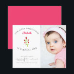Budget Notre petite fleur sauvage 1er anniversaire<br><div class="desc">Budget Notre petite fleur sauvage fête son premier anniversaire invitation photo élégante avec thème floral aquarelle.</div>