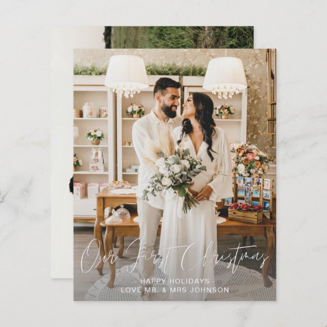 Budget Notre premier Noël Vertical & H Deux Photo (Devant / Derrière)