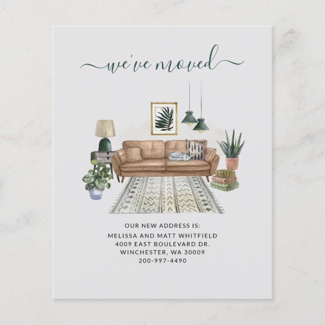 Budget Nous avons déplacé Chic Moving Faire-part (Devant)