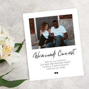 Budget nous avons déplacé photo moderne faire-part