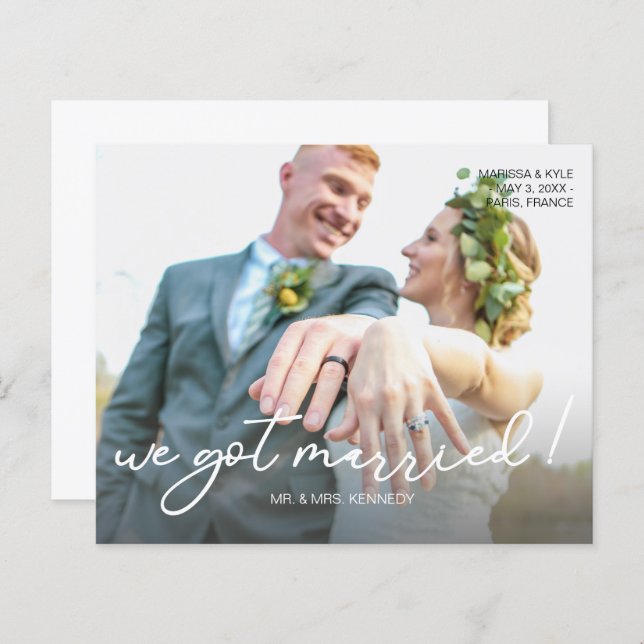 Budget Nous Avons Été Mariés S Mariage Photo Faire (Devant / Derrière)