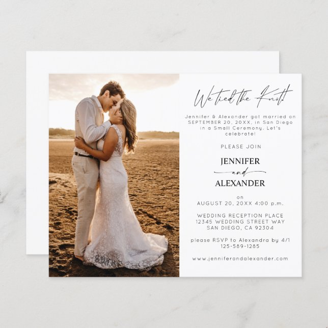 Budget Nous Avons Lié Knot 1 Photo Post Mariage Ré (Devant / Derrière)