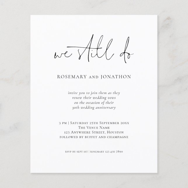 Budget Nous Faisons Encore Script Vow Renouvelleme (Devant)